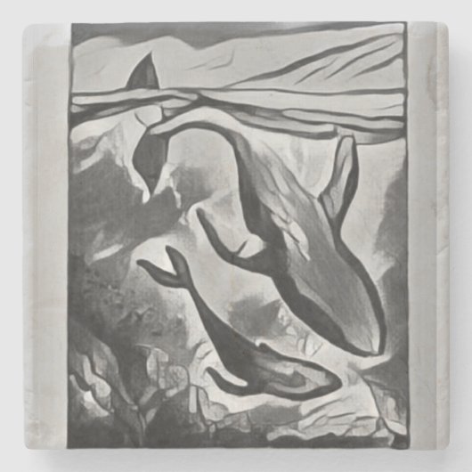 Moderne Onderzetter voor walviskunst (Voorkant)