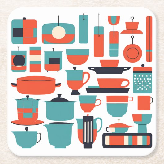 Moderne Onderzetters uit het midden van de eeuw (Voorkant)