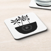 Moderne Onderzetters van Floral Black en White (Linkerzijde)
