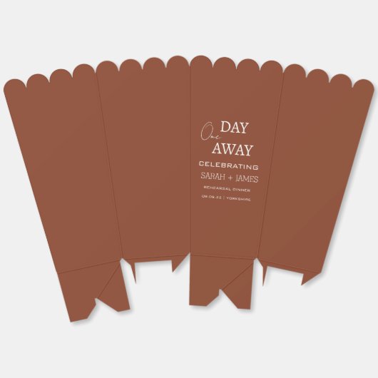 Moderne One Day Away Repetitie Diner Trouwfeest Bedankdoosjes (Ongevouwen)