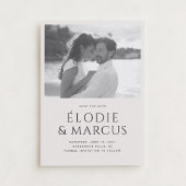 Moderne One Photo Bold Typography Bewaar de datum Kaart