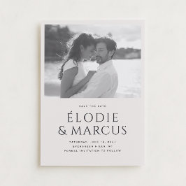 Moderne One Photo Bold Typography Bewaar de datum Kaart