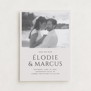 Moderne One Photo Bold Typography Bewaar de datum Kaart