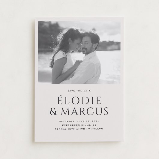 Moderne One Photo Bold Typography Bewaar de datum Kaart