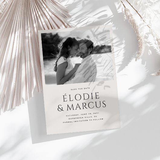 Moderne One Photo Bold Typography Bewaar de datum Kaart