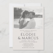 Moderne One Photo Elegant Bold Typography Wedding Kaart (Voorkant)
