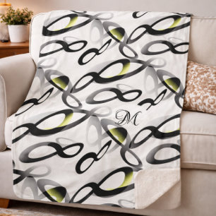 Moderne OneindigheidspatroonDeken met Monogram Sherpa Deken