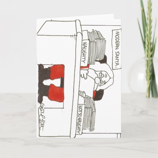 Moderne Ongehoorzame Kerstman. Niet zo Feestdagen Kaart (Voorkant)