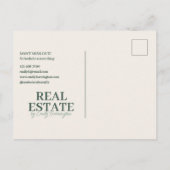 Moderne Onlangs Te Koop Groene Vastgoedmakelaar Briefkaart (Achterkant)
