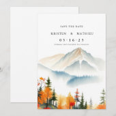 Moderne online berg save the date (Voorkant / Achterkant)