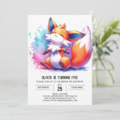 Moderne Online Fox Verjaardag Kaart (Staand voorkant)