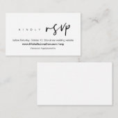 Moderne online RSVP, bruiloft website, wachtwoord Informatiekaartje (Voorkant / Achterkant)