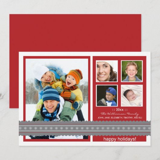 Moderne online videokaart voor aangepaste feestdag feestdagenkaart (Voorkant / Achterkant)