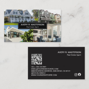Moderne onroerend goed foto's QR-code Aanpasbaar Visitekaartje
