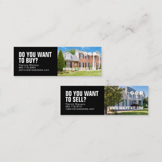 Moderne onroerend goed huis foto professionele mak mini visitekaartje (Voorkant / Achterkant)