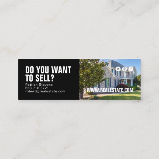 Moderne onroerend goed huis foto professionele mak mini visitekaartje (Achterkant)