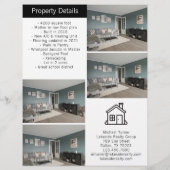 Moderne onroerend goed lijst 2-zijdige foto flyer (Achterkant)