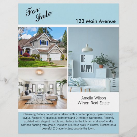 Moderne onroerend goed notering 2-zijdige flyer (Voorkant)