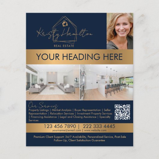 moderne onroerend goed professionele makelaar QR-c Flyer (Voorkant)