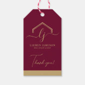 Moderne onroerend goed promotionele makelaar Logo Cadeaulabel (Voorkant)