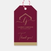 Moderne onroerend goed promotionele makelaar Logo Cadeaulabel (Achterkant)