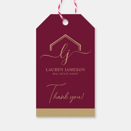 Moderne onroerend goed promotionele makelaar Logo Cadeaulabel (Achterkant)