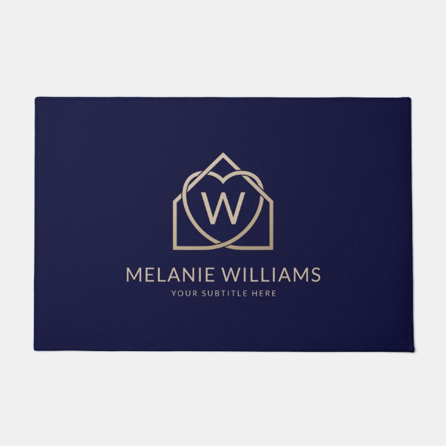 Moderne onroerend goed promotionele makelaar Logo Deurmat (Voorkant)