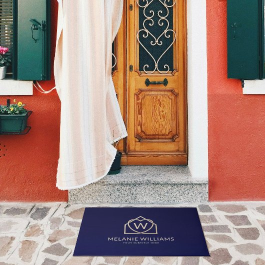 Moderne onroerend goed promotionele makelaar Logo Deurmat