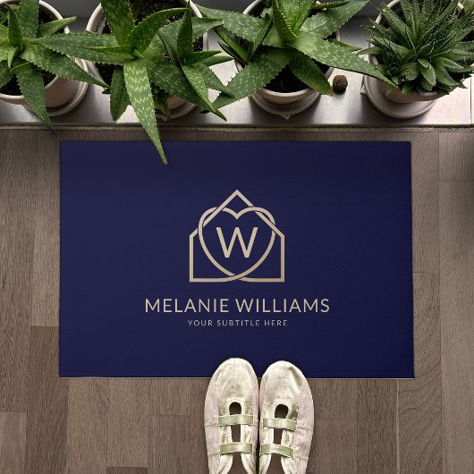 Moderne onroerend goed promotionele makelaar Logo Deurmat