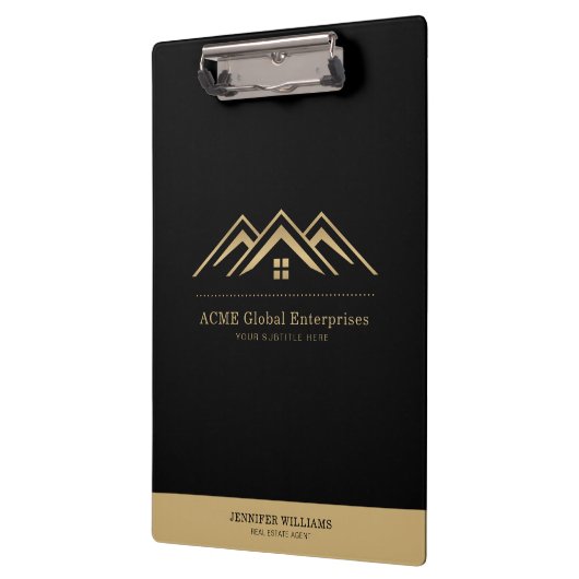 Moderne onroerend goed promotionele makelaar Logo Klembord (Links)