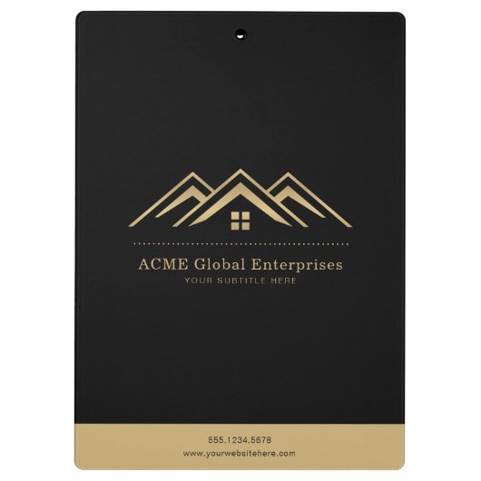 Moderne onroerend goed promotionele makelaar Logo Klembord (Achterkant)