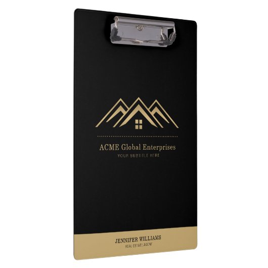 Moderne onroerend goed promotionele makelaar Logo Klembord (Rechts)