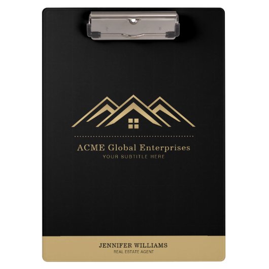 Moderne onroerend goed promotionele makelaar Logo Klembord (Voorkant)