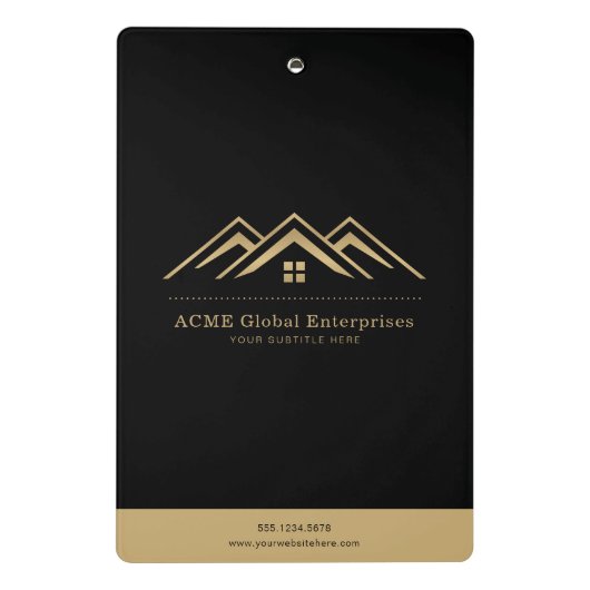 Moderne onroerend goed promotionele makelaar Logo Mini Klembord (Achterkant)