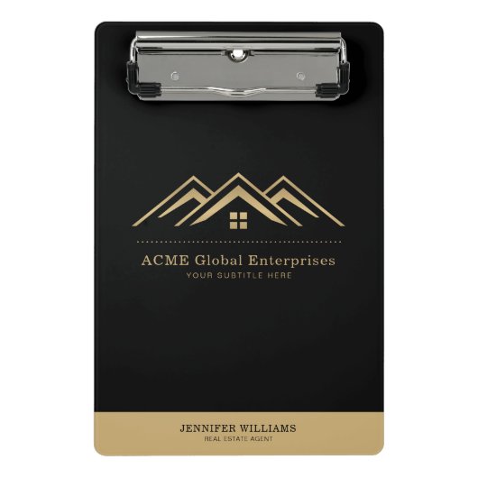 Moderne onroerend goed promotionele makelaar Logo Mini Klembord (Voorkant)