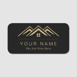 Moderne onroerend goed promotionele makelaar Logo Naamplaatje