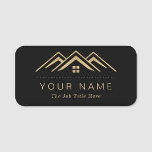 Moderne onroerend goed promotionele makelaar Logo Naamplaatje