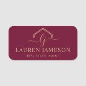 Moderne onroerend goed promotionele makelaar Logo Naamplaatje (Voorkant)