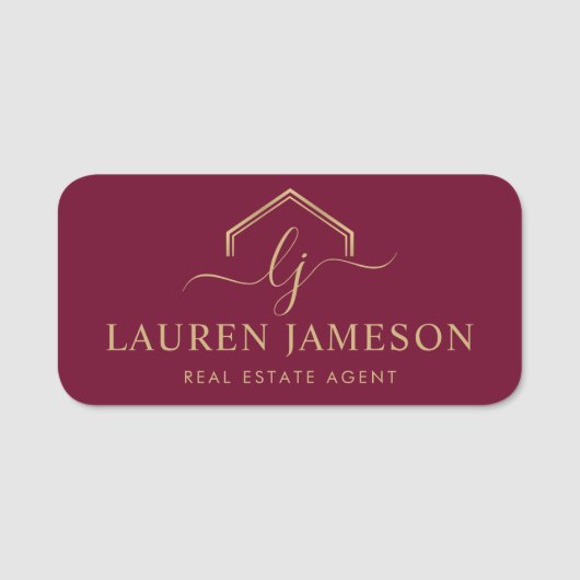 Moderne onroerend goed promotionele makelaar Logo Naamplaatje (Voorkant)
