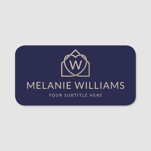 Moderne onroerend goed promotionele makelaar Logo Naamplaatje (Voorkant)