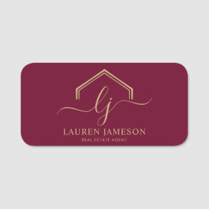 Moderne onroerend goed promotionele makelaar Logo Naamplaatje