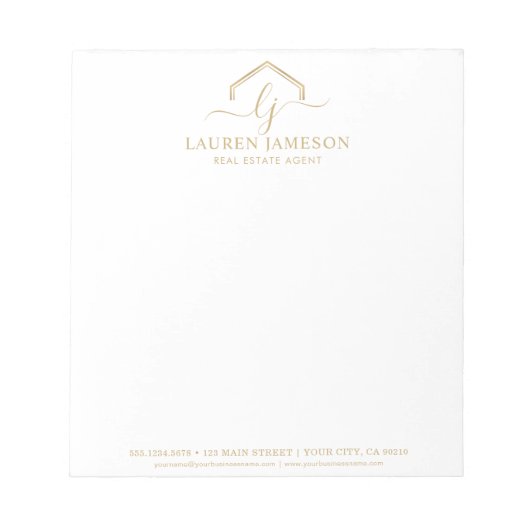 Moderne onroerend goed promotionele makelaar Logo Notitieblok (Voorkant)