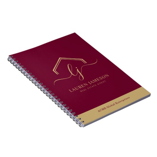 Moderne onroerend goed promotionele makelaar Logo Notitieboek (Rechterzijde)