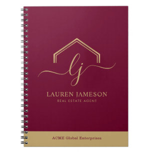 Moderne onroerend goed promotionele makelaar Logo Notitieboek