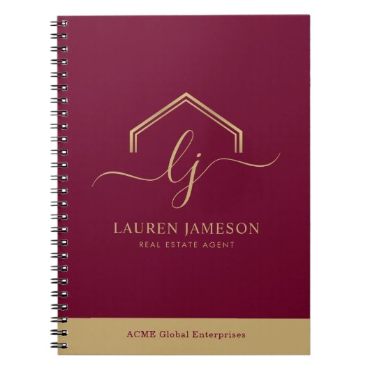 Moderne onroerend goed promotionele makelaar Logo Notitieboek (Voorkant)