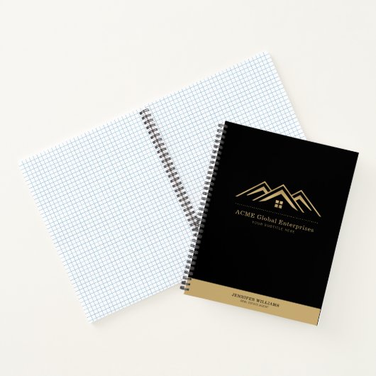 Moderne onroerend goed promotionele makelaar Logo Notitieboek (Binnen)