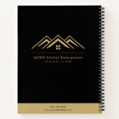 Moderne onroerend goed promotionele makelaar Logo Notitieboek (Achterkant)