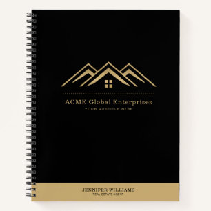 Moderne onroerend goed promotionele makelaar Logo Notitieboek