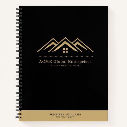 Moderne onroerend goed promotionele makelaar Logo Notitieboek (Voorkant)