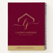 Moderne onroerend goed promotionele makelaar Logo Notitieboek (Achterkant)